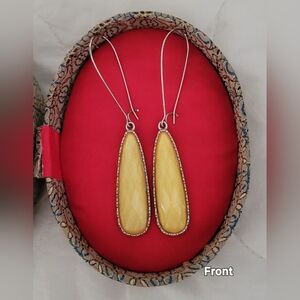 Elegant Yellow and Silver Drop Earrings